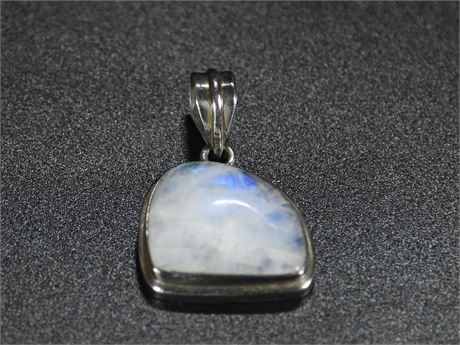 Sterling and Rainbow Mood Stone Pendant