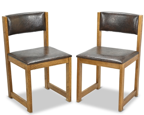 (6) Vintage Oak Chairs