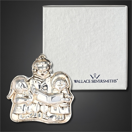 Wallace Sterling Memories Caroling Children Christmas Ornament, 1990