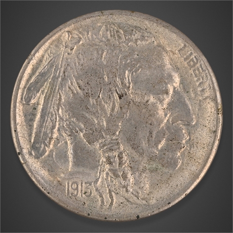 1913-S Buffalo Nickel, Type 1 Reverse — First Year of Issue, Fraser Design