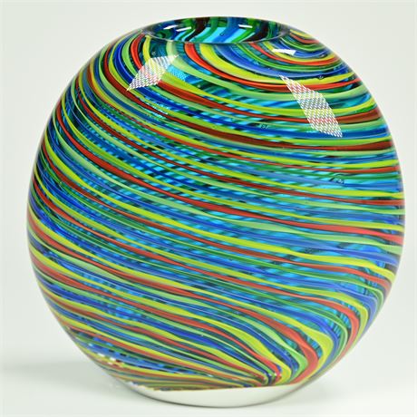 Rainbow Twist Blown Glass Vase