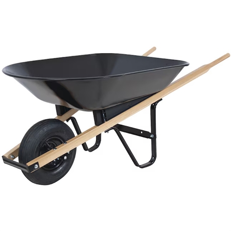 Blue Hawk® 4 Cubic Feet One Wheel Steel Push Wheel Barrow