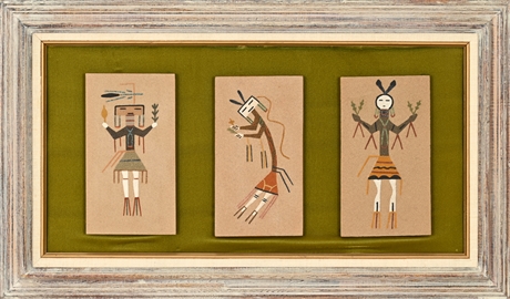Navajo Sand Painting Triptych