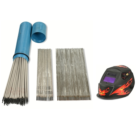 Welding Rods and Helmet Set