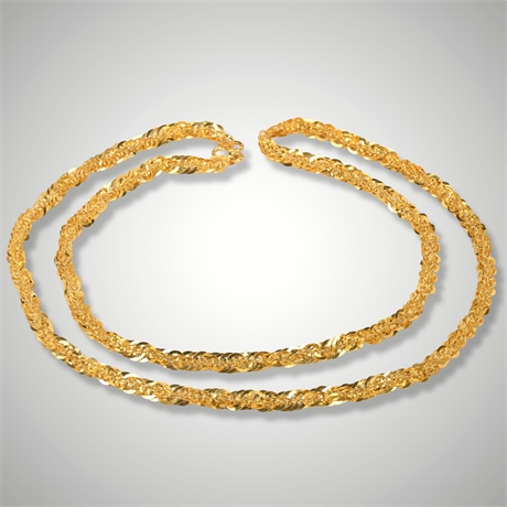 Saudi 22K Gold Rope-Style Necklace