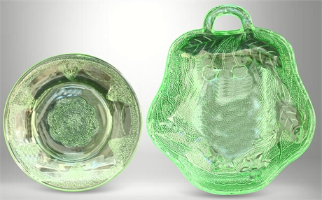 Vintage Uranium Glass Set