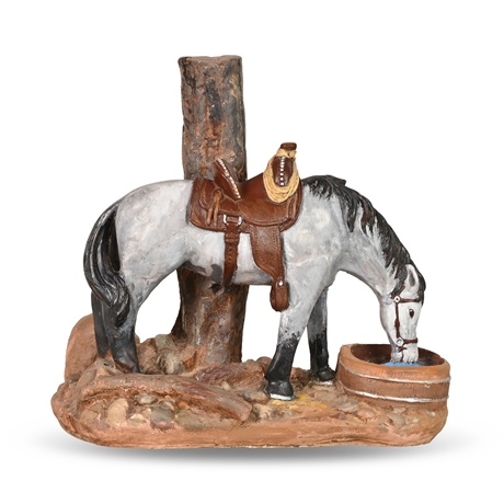 Hand Painted Horse Sculpture