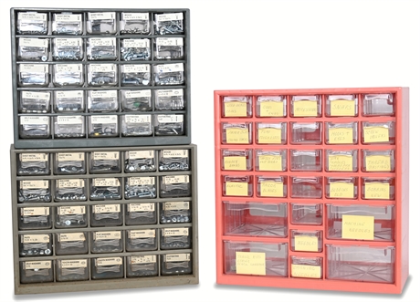 (3) Plastic Hardware Organizers