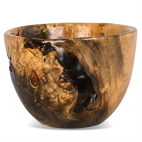 S. Hoffman Signed Buckeye Burl Live Edge Bowl – 7.25” Diameter