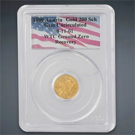 9/11 WTC Austrian Gold 200 Schilling