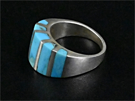 Contemporary Sterling silver & Turquoise Ring