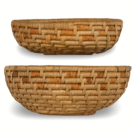 Pair of Handwoven Baskets – Natural Woven Design