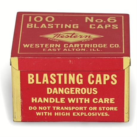 Western Cartridge Co. No. 6 Blasting Caps Box – 100 Count (Inert)