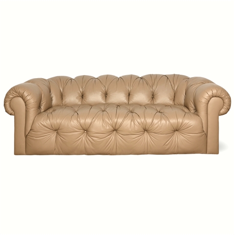 Drexel Chesterfield Leather Sofa - Timeless Elegance