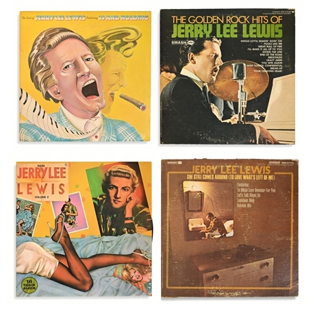 Jerry Lee Lewis Vinyl LP Collection — Smash, Charly & Elektra, Set of 4
