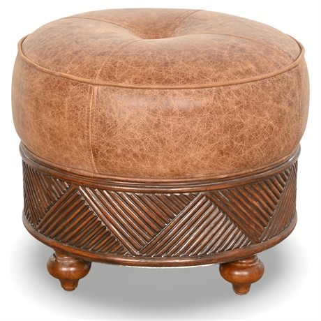 Leather Ottoman by Ashley