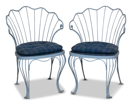 Pair Iron Rococo Chairs by Woodard
