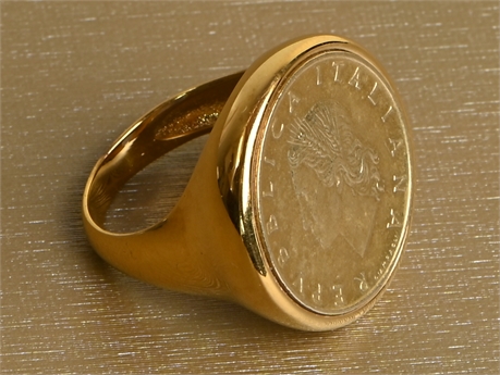Italian Milor Coin Ring Size 8