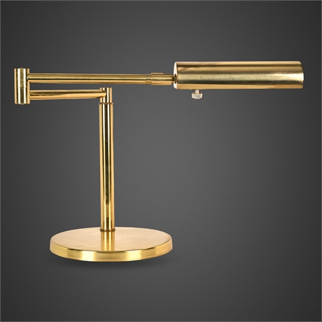Koch + Lowy Mid-Century Adjustable Brass Desk Lamp with Dimming Switch