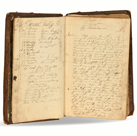 1830's Leather Bound Ledger Book