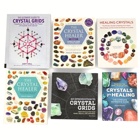 Set of 6 Crystal Healing Books Collection