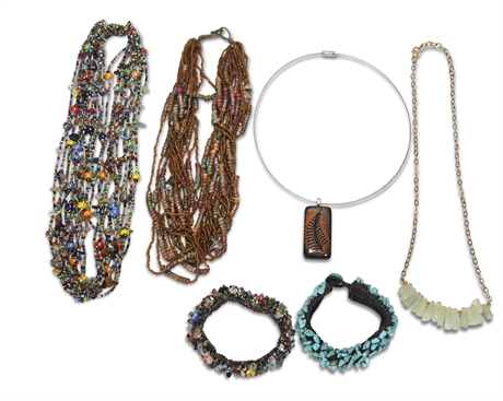 Glass Bead & Carved Stone Jewelry