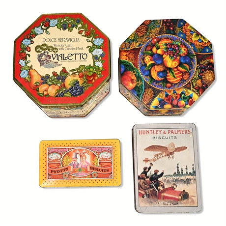 (4) Vintage Biscuit & Cake Tins Crabtree Evelyn & More