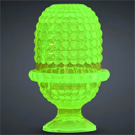 Rare Viking Uranium Glass Fairy Lamp