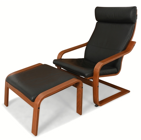 IKEA POÄNG Armchair & Ottoman – Bentwood Rocker, Model 200.239.44