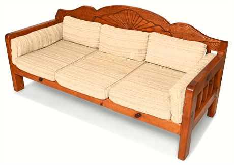 Santa Fe Carved Sofa by Dennis McMillan Woodworks
