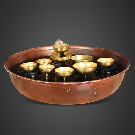 Woodstock Water Bell Fountain WWBF2 — Copper Bowl, Brass Bells