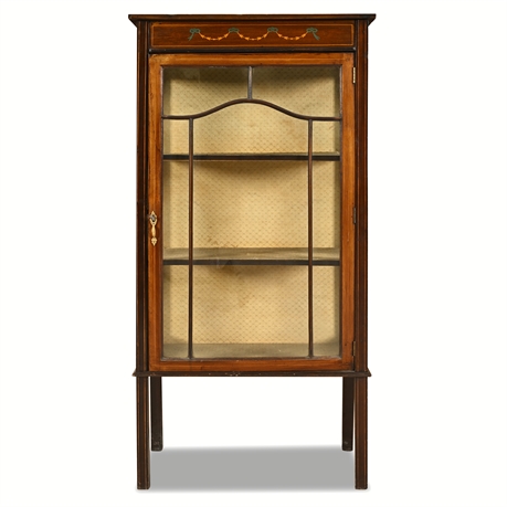 Edwardian Sheraton Revival Inlaid Display Cabinet