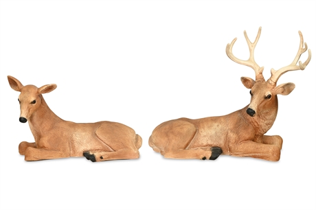 Pair Deer Sculptures