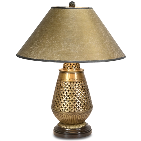 Reticulated Punched Tin Table Lamp