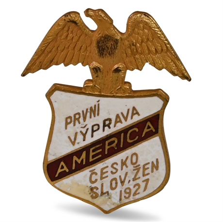 1927 Czech Republic Expedition to America Pin