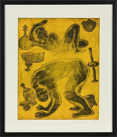 Vụng Trong An "Suffering," 1966 Serigraph