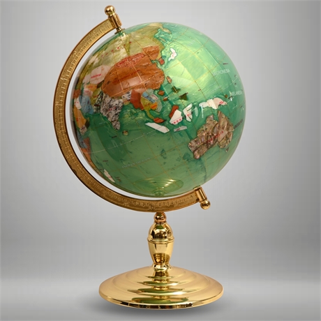 12" Precious Stone Globe