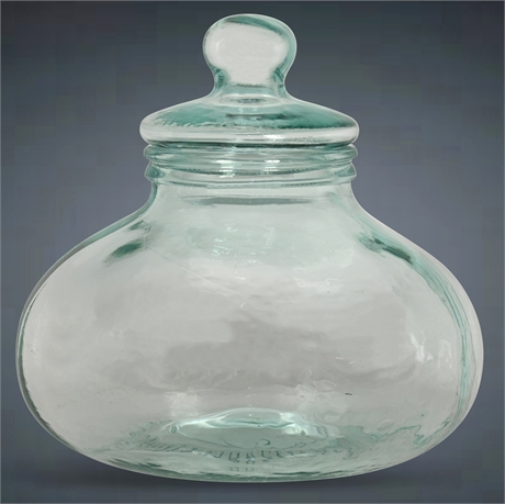 12" Vintage Italian Glass Potbelly Jar