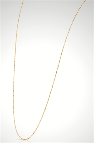 14K Yellow Gold Rope Chain Necklace, 20.5", 1.75g, Marked 14K