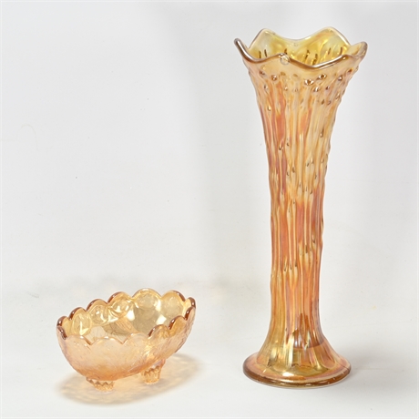 Amberina Carnival Glass Pieces