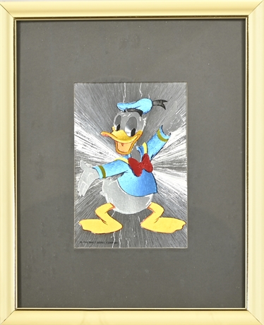 Vintage Dufex Print on Foil 'Donald Duck'