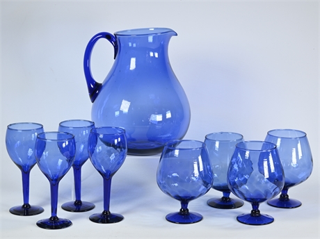 Cobalt Blue Hand Blown Glassware
