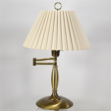 Vintage Brass Desk Lamp with Extending Swivel Arm