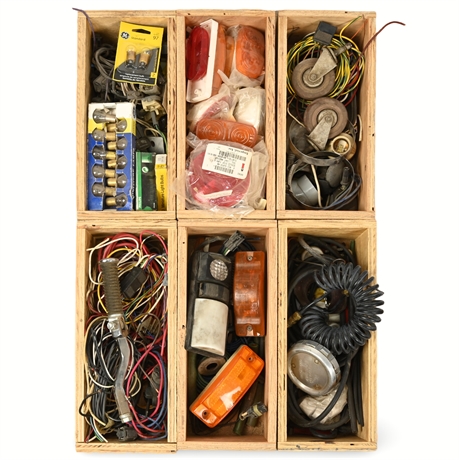 6 Wooden Crates of Automotive and Electrical Components