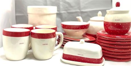 Rae Dunn Red Serving Ware