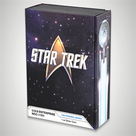 Star Trek USS Enterprise NCC-1701 1oz .999 Silver Coin 2024 COA #00085