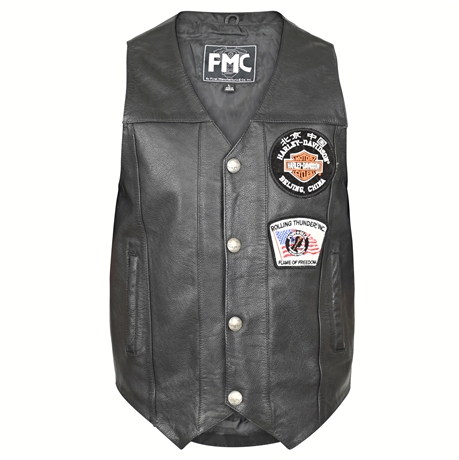Leather Biker Vest by FMC