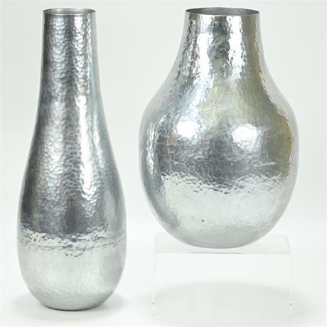 Hammered Metal Vases