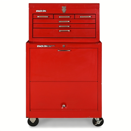 Stack On Professional Series 26.5" Rolling Tool Chest & Base, Red
