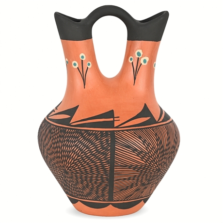 Acoma Pueblo Wedding Vase by D.R. Lewis – Fine Line Geometric Design